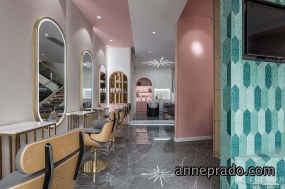理发店装饰设计实景图,理发店装饰设计案例图