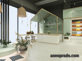 水果店布局效果图,水果店空间设计实景图