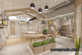 宝宝衣服店空间装饰布局图,宝宝衣服店空间装饰效果图