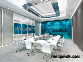 简约风医疗机械展厅设计效果图,医疗机械展厅设计效果图
