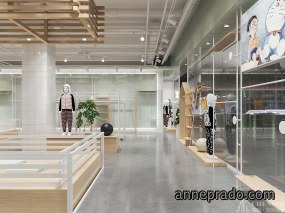 宝宝衣服店装修设计效果图,儿童生活用品空间装饰实景图