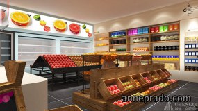 水果店装饰设计效果图,水果店装饰实景图