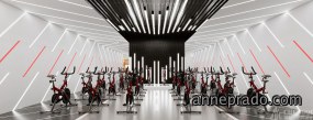 健身俱乐部空间装饰效果图,健身俱乐部装修设计实景图