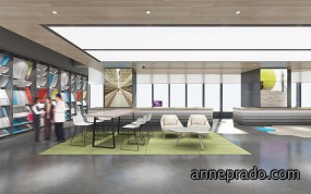 商务稳重风办公室活动区设计效果图,办公室活动区设计效果图