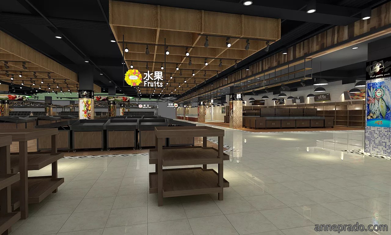 大型购物超市装修设计案例图,超市装修设计图