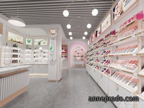 化妆品店空间设计效果图,化妆品店空间设计布局图