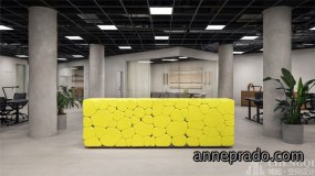 科技公司办公室前台设计图,办公空间装饰图片