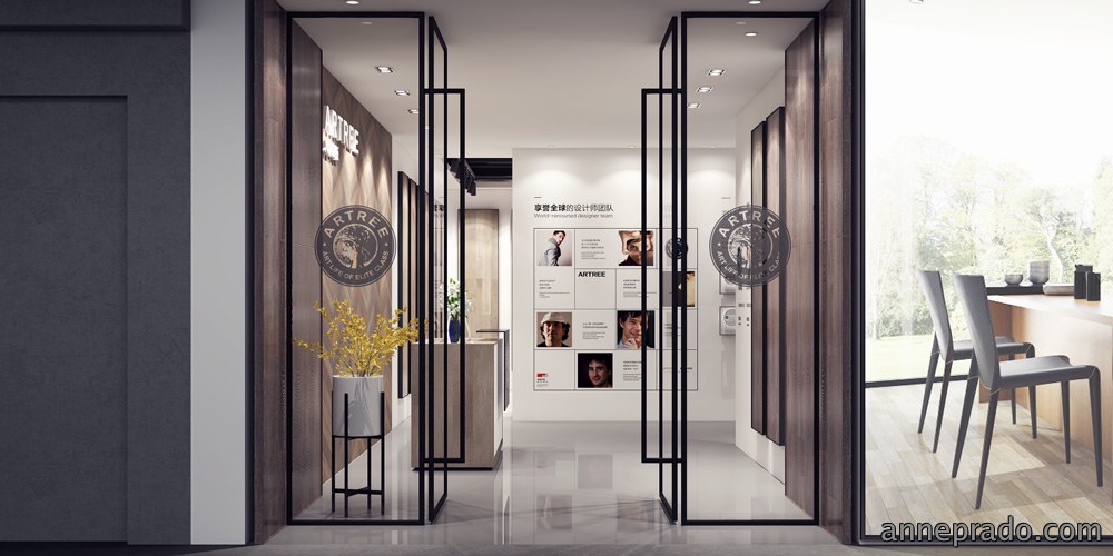 简约时尚展厅设计效果图,展厅设计效果图分享