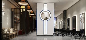 理发店装修布局图,理发店装修实景图