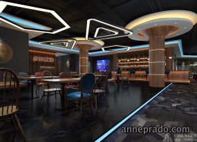 台球室空间装饰效果图,台球室空间设计图片