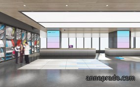 商务稳重风办公室前厅设计全景图,办公室前厅设计全景图